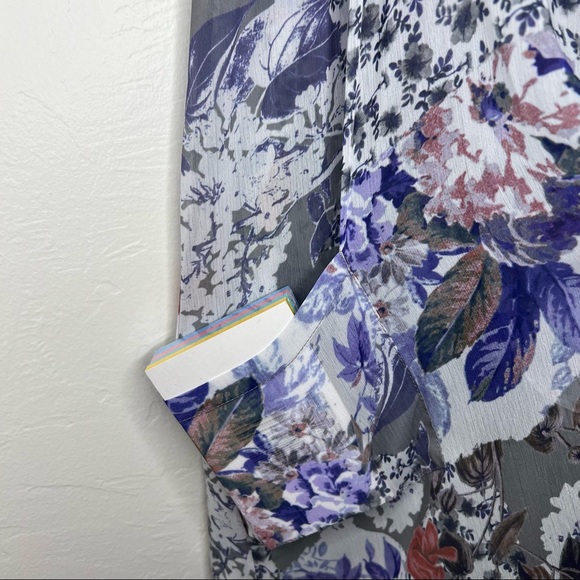 NWOT LOGO by Lori Goldstein Women’s Size XXS Floral Printed Chiffon Vest Pockets - Picture 5 of 11